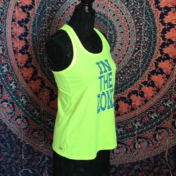 BRIGHT YELLOW WORKOUT RACERBACK TANK TOP DANSKIN - Picture 4 of 6